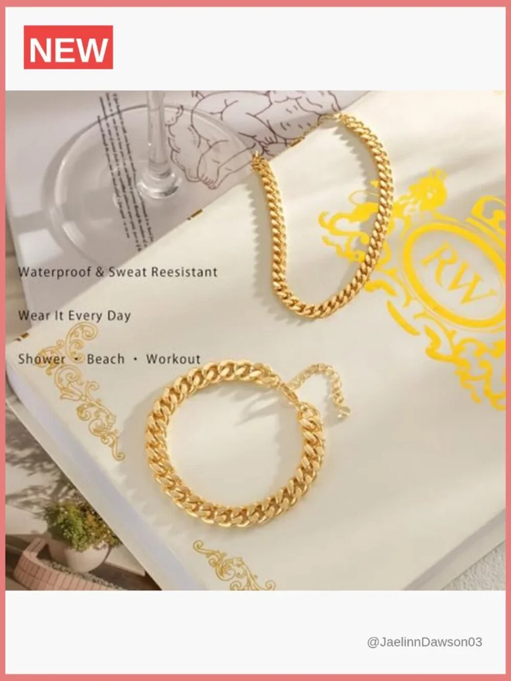 Chunky Cuban Link Chain Bracelet Set Stackable Minimalist Trendy Jewelry Gift